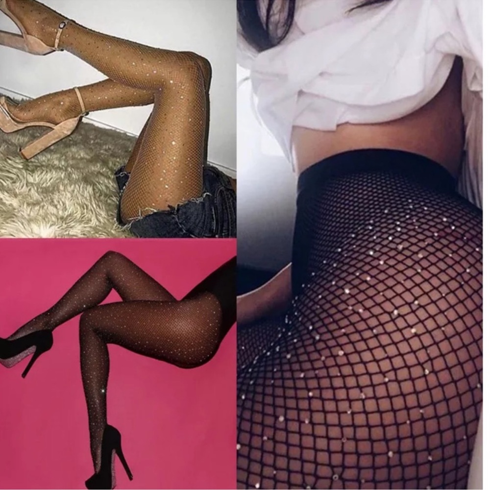 ‼️FISHNET STOCKINGS with CRYSTALS TIGHTS‼️NEW OSFM‼️